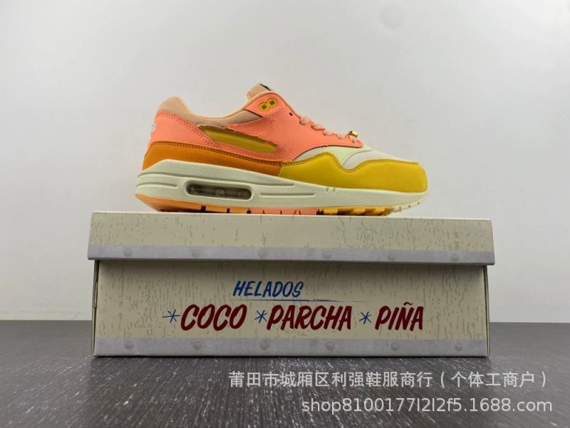 Чистый оригинальный TS x Air Max 1 световые ядра Радуга желтый крюк хаки высококачественная иностранная торговая обувь