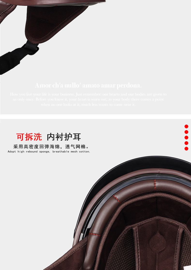 New National Standard 3C Motorcycle Helmet for Men and Women, Retro Half Helmet, Cement Gray Motorcycle Safety Helmet, Spring and Summer