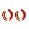 Retro copper enamel, fashionable design earrings, new collection, suitable for import, trend of season