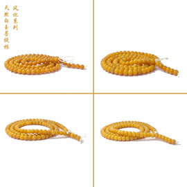天然风化菩提根老型桶珠苹果圆珠藏式114颗素珠文玩菩提子念珠