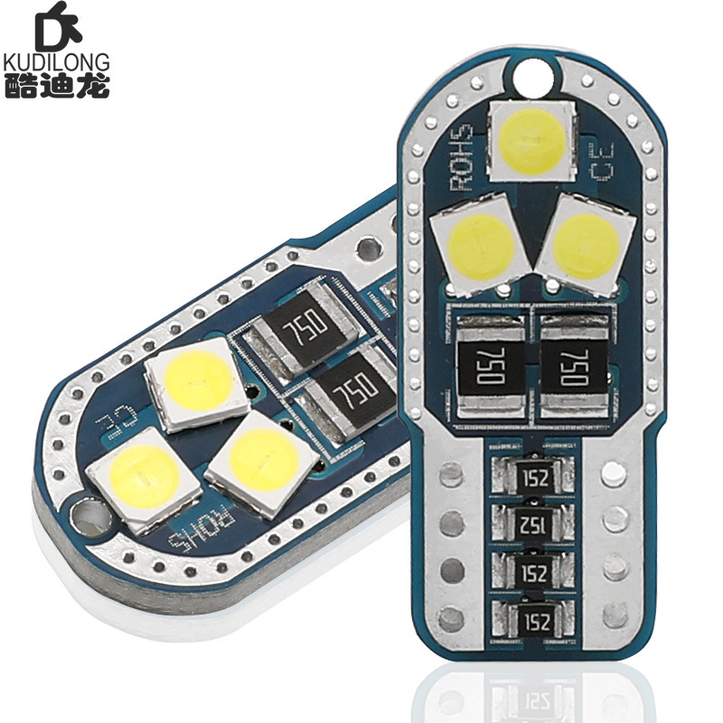 Cross-Border Hot-Selling New High-Brightness Decoding Car Led Position Light Reading License Plate Light T10 3030 6Smd