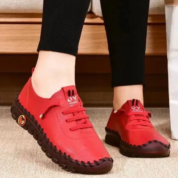 Zapatos planos de moda en liquidación, con suela suave, cosidos a mano, mocasines casuales sin cordones para mujer, talla grande, de exportación. image 4