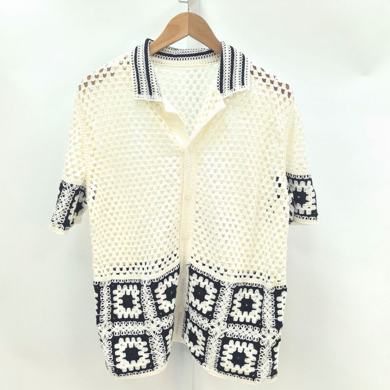 Crochet Hollow Short-Sleeved Knitted Cardigan for Men in Summer French Retro Style Age-Reducing Short Thin Jacket Outer Top Crochet Hollow Short-Sleeved Knitted Cardigan for Men in Summer French Retro Style Age-Reducing Short Thin Jacket Outer Top