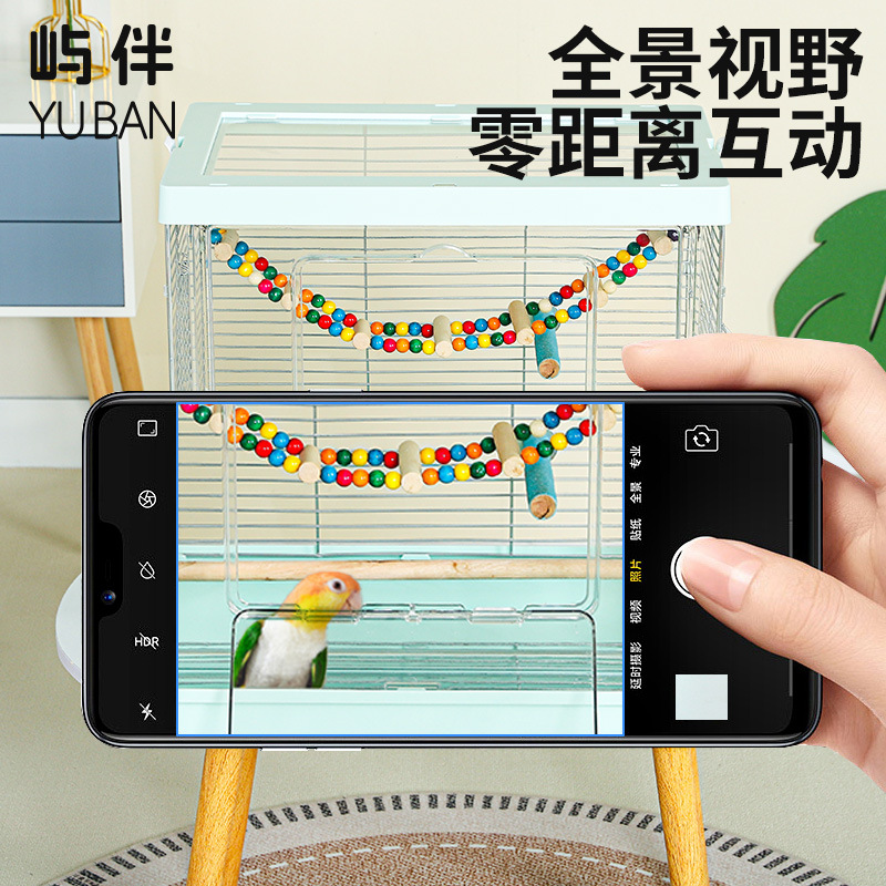 亚克力鸟笼虎皮鹦鹉鸟笼玄凤牡丹文鸟绣眼大号别墅鸟笼子观赏笼