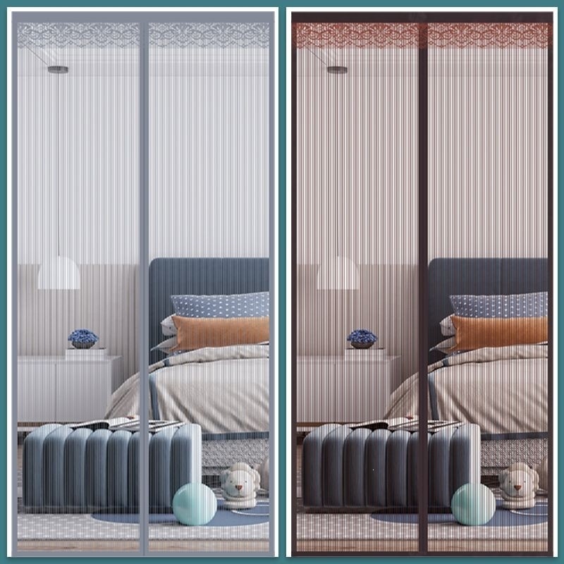 Mosquito-proof door curtain, stylish for summer, suitable for bedrooms, exterior doors, and balconies; magnetic, no drilling required, and comes with adhesive tape for easy installation