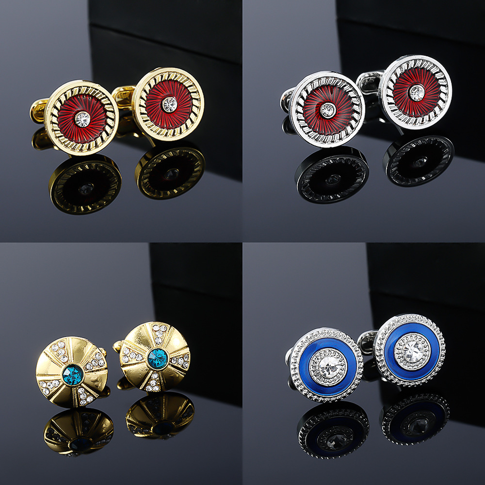 Gemelli vintage in cristallo zircone per camicie da uomo_voghion.com