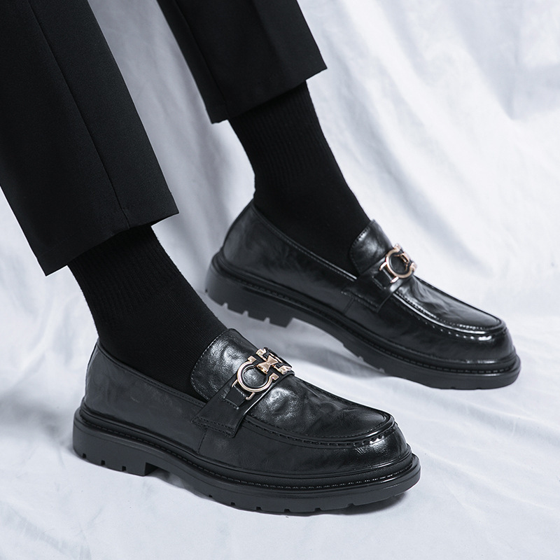 Hombres de negocios ropa formal primavera y otoño británico transpirable suela suave de cuero para trabajar zapatos de ropa formal zapatos de cuero casuales zapatos de Lefour hombre