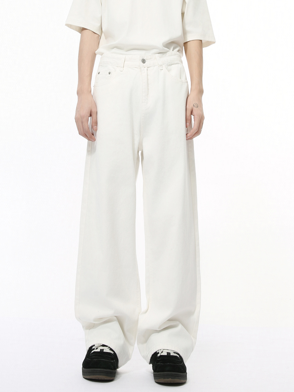 MTLCLOTHES Hombres| Nuevos productos de otoño básicos de color sólido simple cleanfit jeans casuales