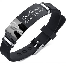 跨境爆款可调节不锈钢硅胶照片记忆手链手环diy图片文字时尚礼物