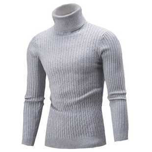 Cross-border Autumn and Winter Turtleneck Sweater Men's Foreign Trade Trendy Twist Long Sleeve Slim-fit Men's Sweater Pullover Base Shirt