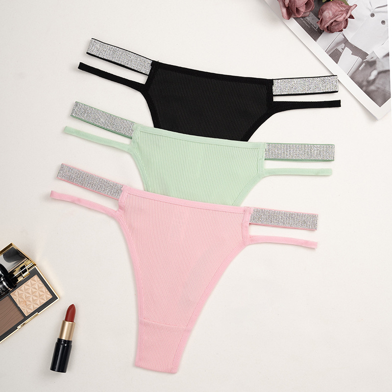 Panties Lingerie Type Nylon Fabric Type Color Block Sexy Nylon All Seasons Low Waist Thong Panties Panties