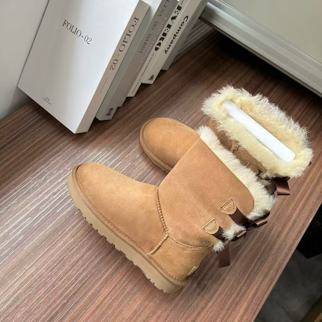 Sangpo botas de nieve de cabra de mujer un nuevo clásico de tubo largo con terciopelo grueso y calentamiento con zapatos de algodón