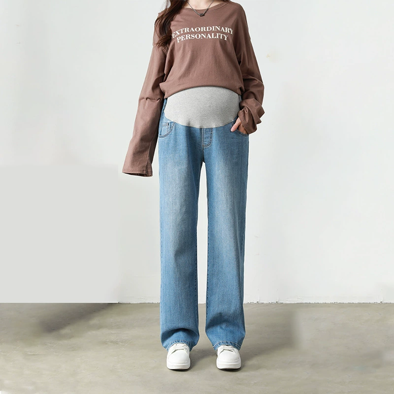 Высококачественные джинсы для беременных, широкие штаны, напольные штаны, Мягкие штаны на животе, плюс толстый экспорт больших размеров в Европу и США, прекрасная стирка автомобилей