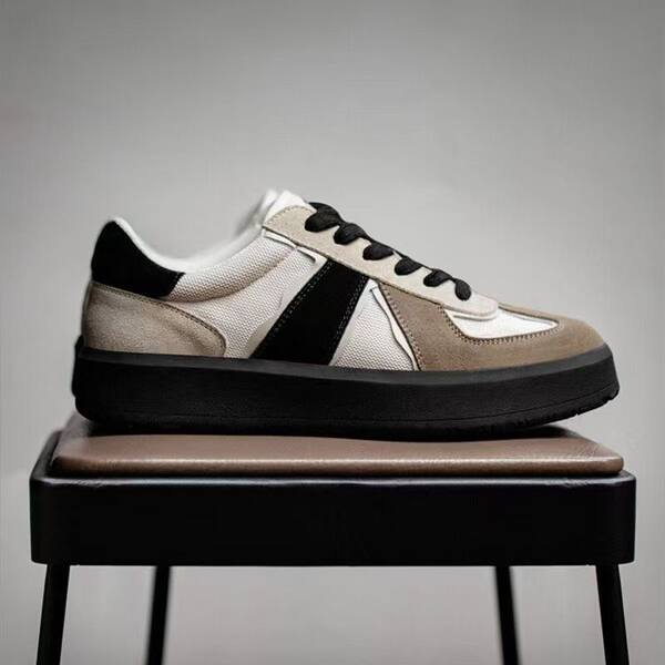 Giày sneaker nam kiểu Đức cổ thấp đế dày tăng chiều cao, giày thể thao casual thoáng khí — 8767 màu đen, 8767m màu