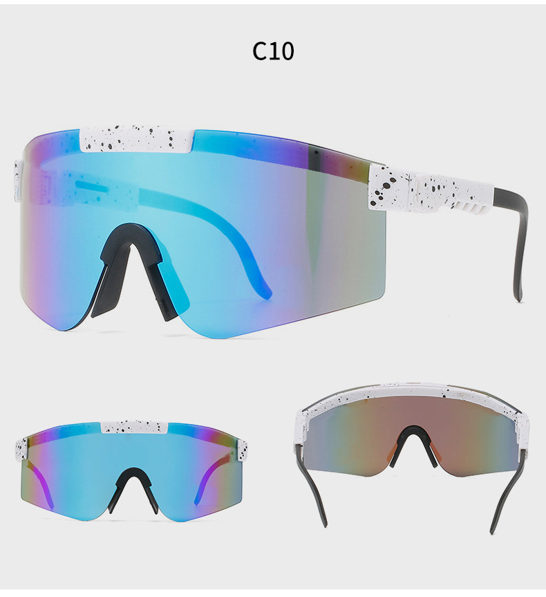 90g Weight Half Frame Glasses Structure Sunglasses Classification Tac, UV400 Protection Lens Material Biker Glasses Style Travel, Fishing Occasion All Seasons Season Unisex Gender Grey, Black Color Exaggerated Punk Streetwear Color Block Tac UV400 Protection Biker Half Frame Sports Sunglasses 16
