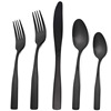 Set, black tableware stainless steel, Amazon, 20 pieces