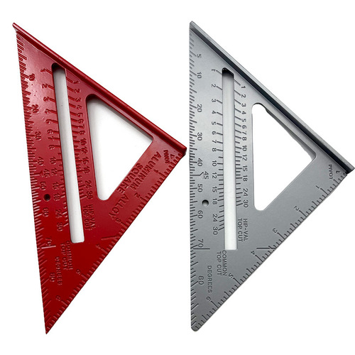 Aluminum alloy triangle ruler 7 inches metric angle ruler aluminum steel ruler woodworking right angle ruler 12 inches turning ruler measuring tool