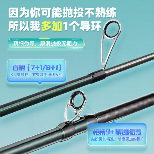 Jia Diao Ni's new beginner's lure rod complete set long-range micro-object single rod water drop wheel straight handle fishing rod