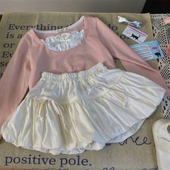 韓版童裝2024新款春季女童小香風長袖上衣兒童洋氣半身裙兩件套潮