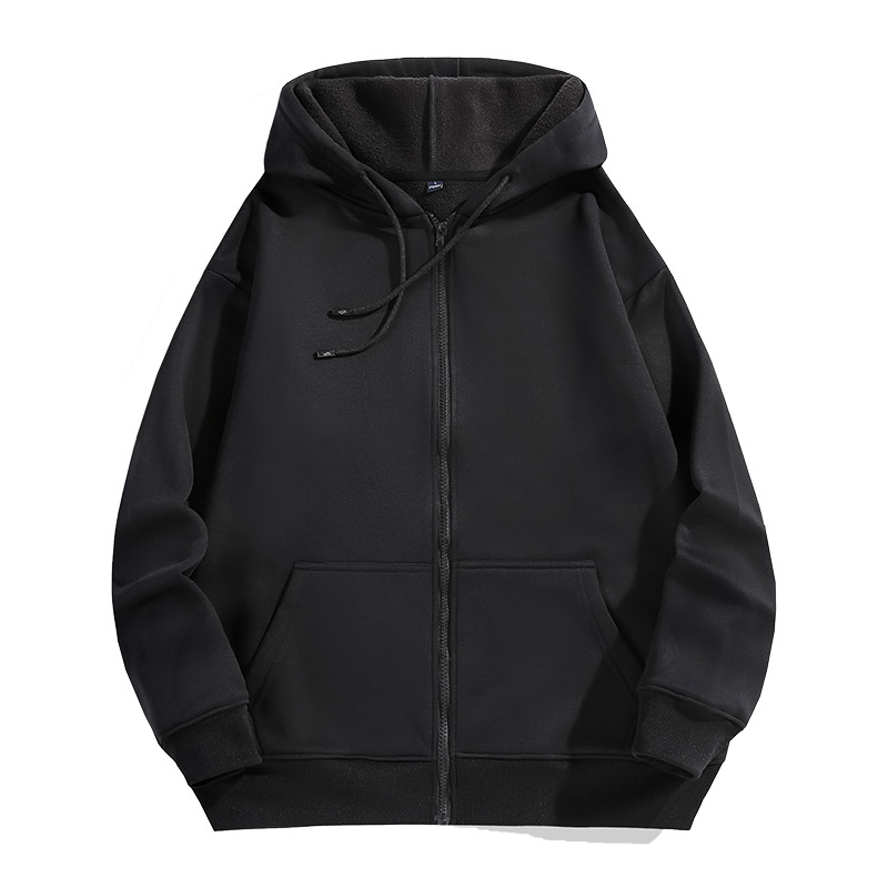 Chaqueta de uniforme de clase de institución de entrenamiento de manga larga con capucha y cremallera gruesa, ropa de trabajo con forro polar, sudadera personalizada con impresión de logotipo