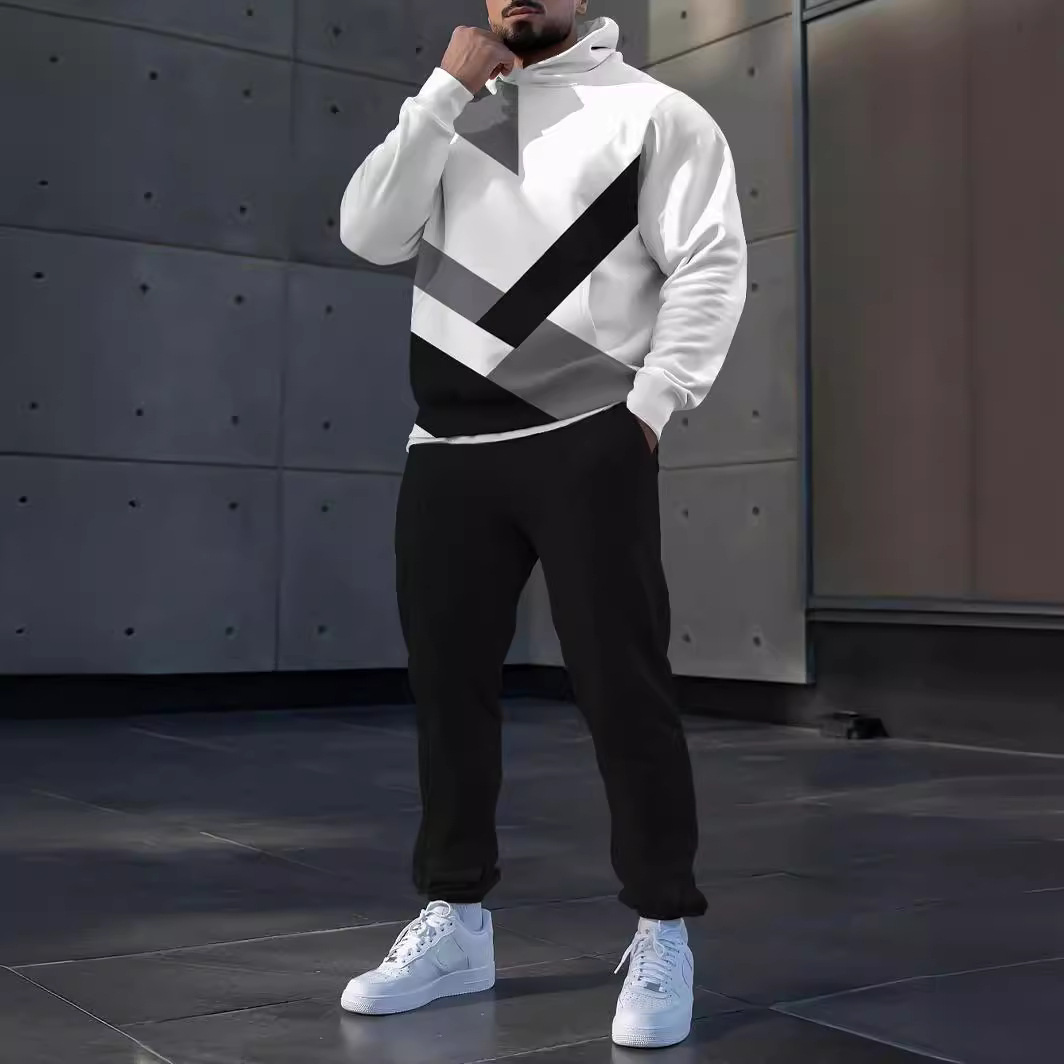 Primavera 2023 nuevo eBay AliExpress Amazon hombres deportes traje casual 3D impreso cuello redondo Pantalones