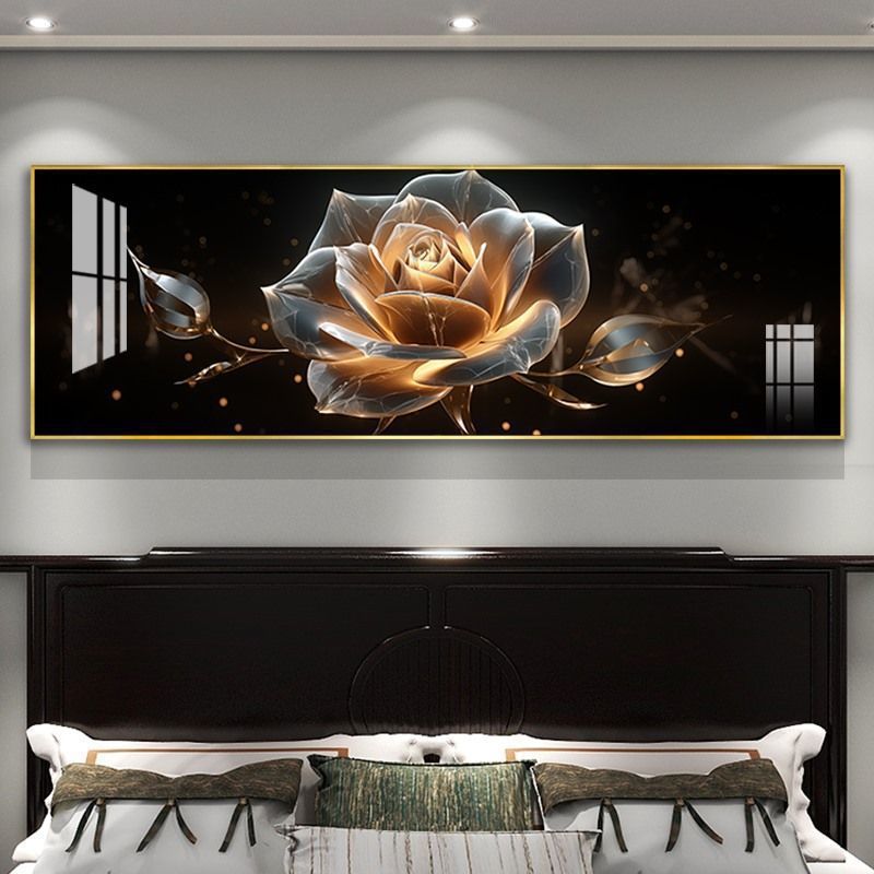 Decoración moderna de la cabecera del dormitorio minimalista rosa de alto nivel de la sala de estar sofá pintura de fondo de pared pintura horizontal abstracta image 10
