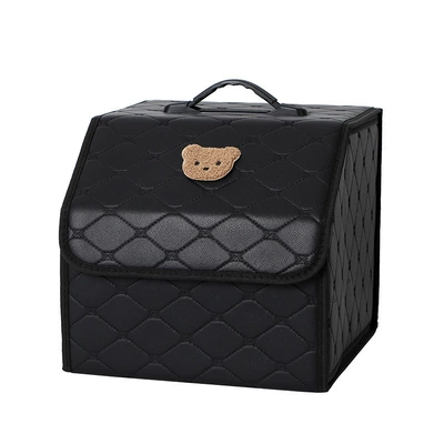 Car storage bag/box — creative multi-functional storage box - small-bear-folding-storage-box-black