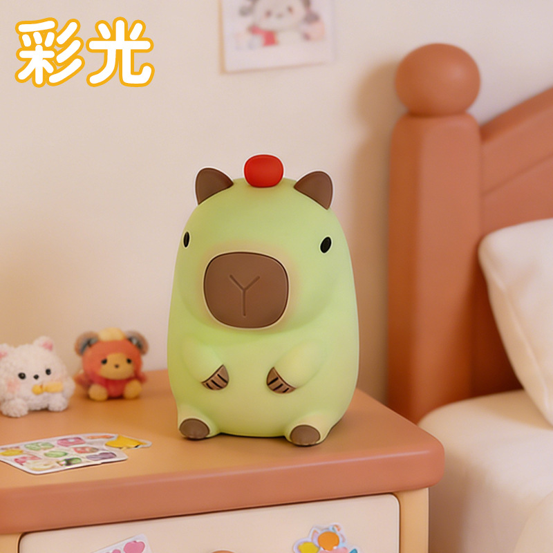 Red red capibara silicona luz de noche luz de atmósfera guinea pig dormitorio infantil con lámpara de cabecera de cama