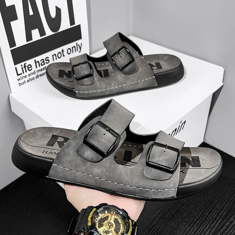 Nuevas sandalias de moda boutique transfronterizas para hombres, sandalias de calidad para interiores y exteriores, zapatos de playa transpirables casuales británicos