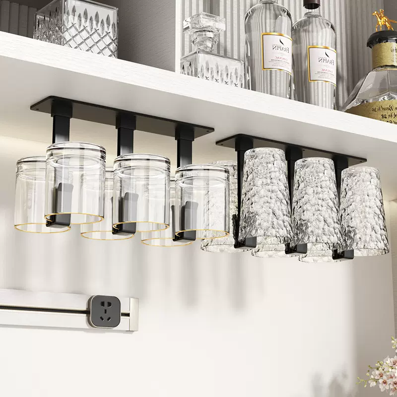 家用厨房创意红酒杯架倒挂沥水悬挂式葡萄酒杯架高档杯子展示架