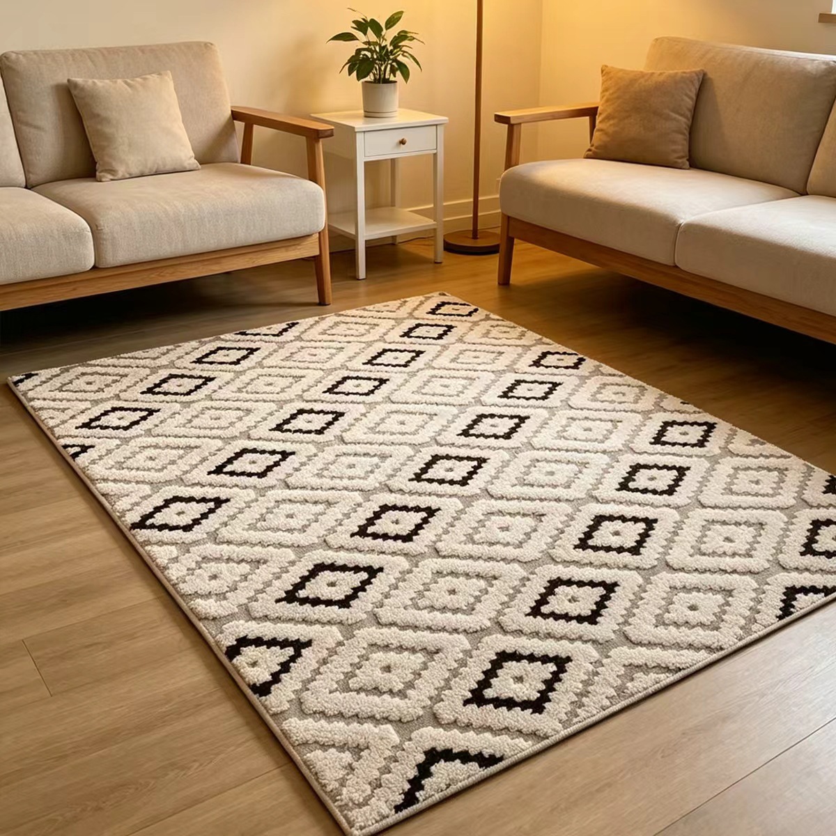 Nórdico simple alfombra jacquard alfombra doméstica suave alfombra de sala de estar sofá alfombra de mesa de té alfombra de cama alfombra comercio exterior al por mayor
