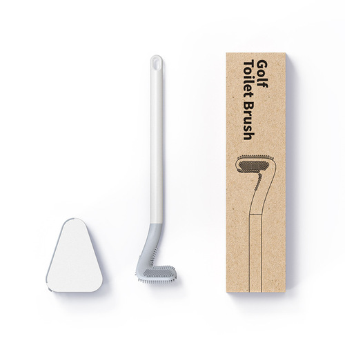 Xiangjia new golf toilet brush soft rubber long handle no dead angle toilet cleaning brush self-opening and leak-proof base