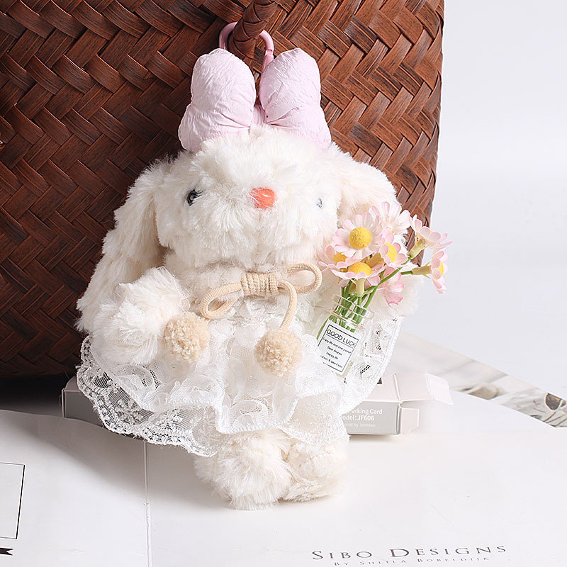 Lindo conejo, toalla de papel de coche, bolsa colgante, caja de cartón para coche, asiento interior, almacenamiento 2025, nueva muñeca colgante image 15
