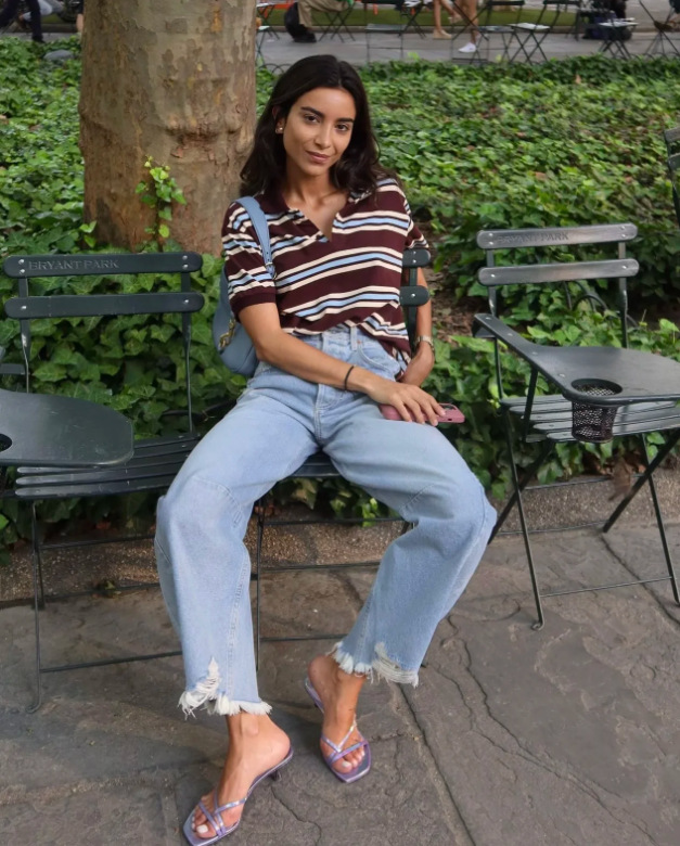 Damen T-shirt Mit Streifen Und Low Waist Shorts Set_voghion.com
