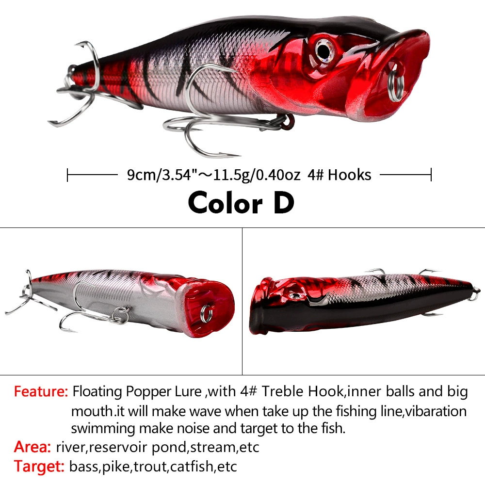 9.5cm Luya Bait Popa Fishing Bait 12g Fishing Gear False Bait DW1704