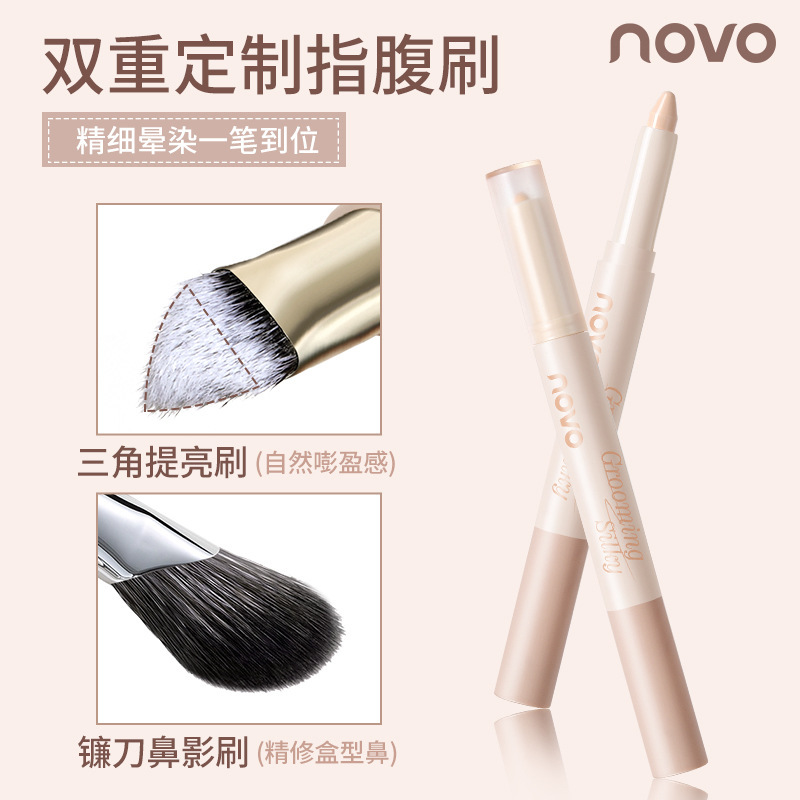 Novo sin límites esculpido pluma multipropósito de doble cabeza para reparar la superficie de la sombra de resaltos brillante fábrica de cepillo de cinturón natural de seda