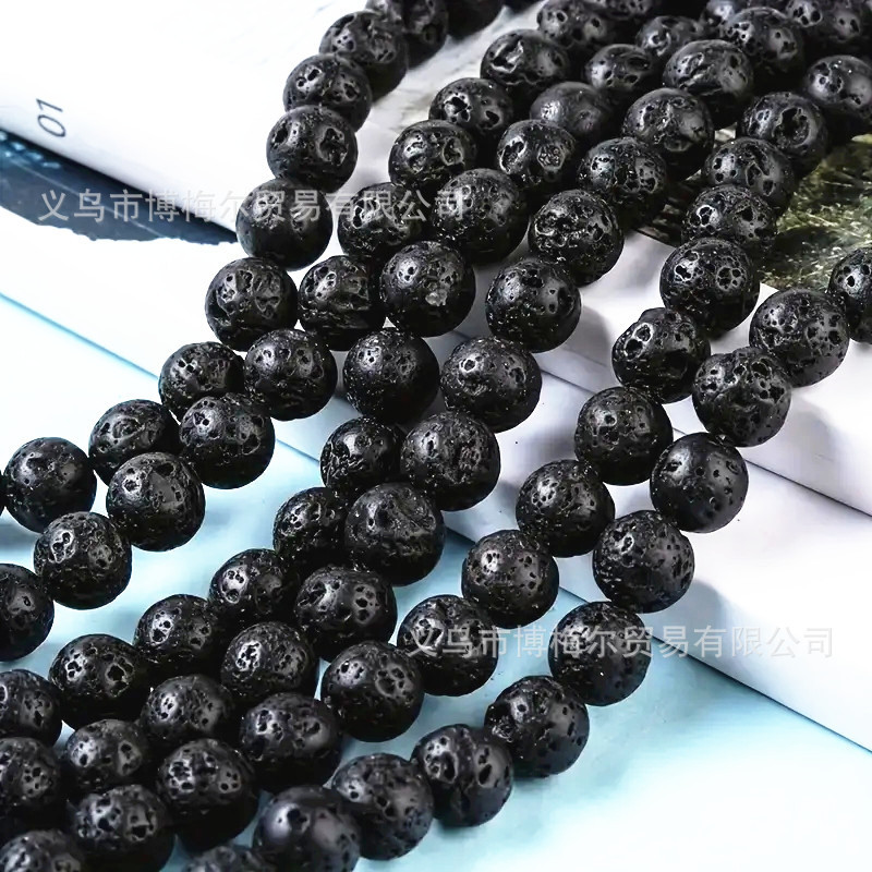Volcanic stone loose beads volcanic rock black blue brown gray white red lava stone beads diy jewelry accessories