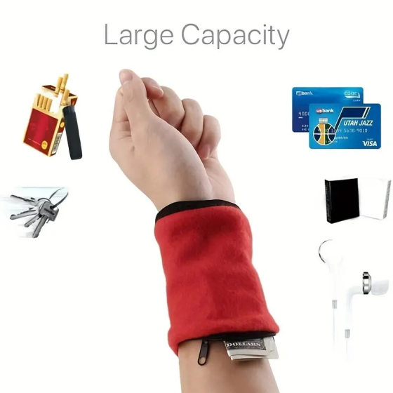 Sports wristband TV coin purse key bag sweat wristband multi-function wristband
