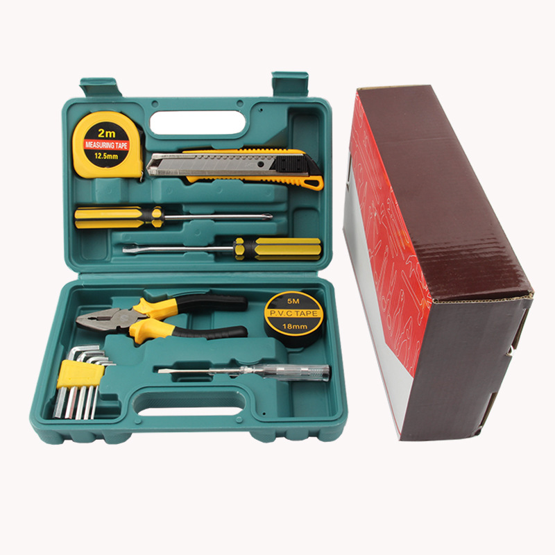 13件套五金工具箱 家用组合套装 维修实用工具组套 礼品套装玛钢
