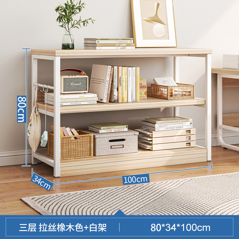 Estante de sala de estar Estante de piso Estante de almacenamiento multicapa Estante de exhibición doméstico contra la pared Estante de almacenamiento integrado Gabinete bajo