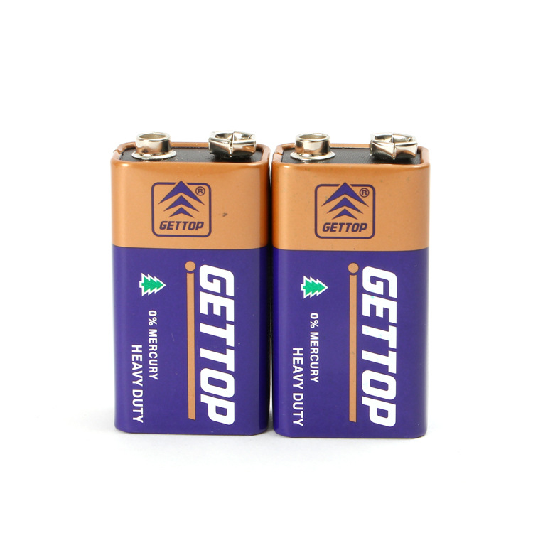 GETTOP 9V电池6F22碳性 方形电池 麦克风电池厂家直销批发