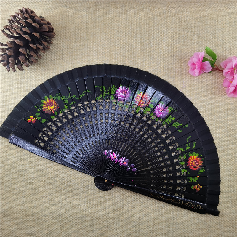 70g Weight Fan Home Textiles & Decor Type Wood Material Flower Pattern All Seasons Season Elegant Style Elegant Flower Wood Fan 10