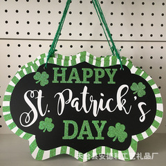 Cross-border Saint Patrick's Day Atmosphere Wooden Ornament Doorplate Irish Festival Party Wall Door Decoration