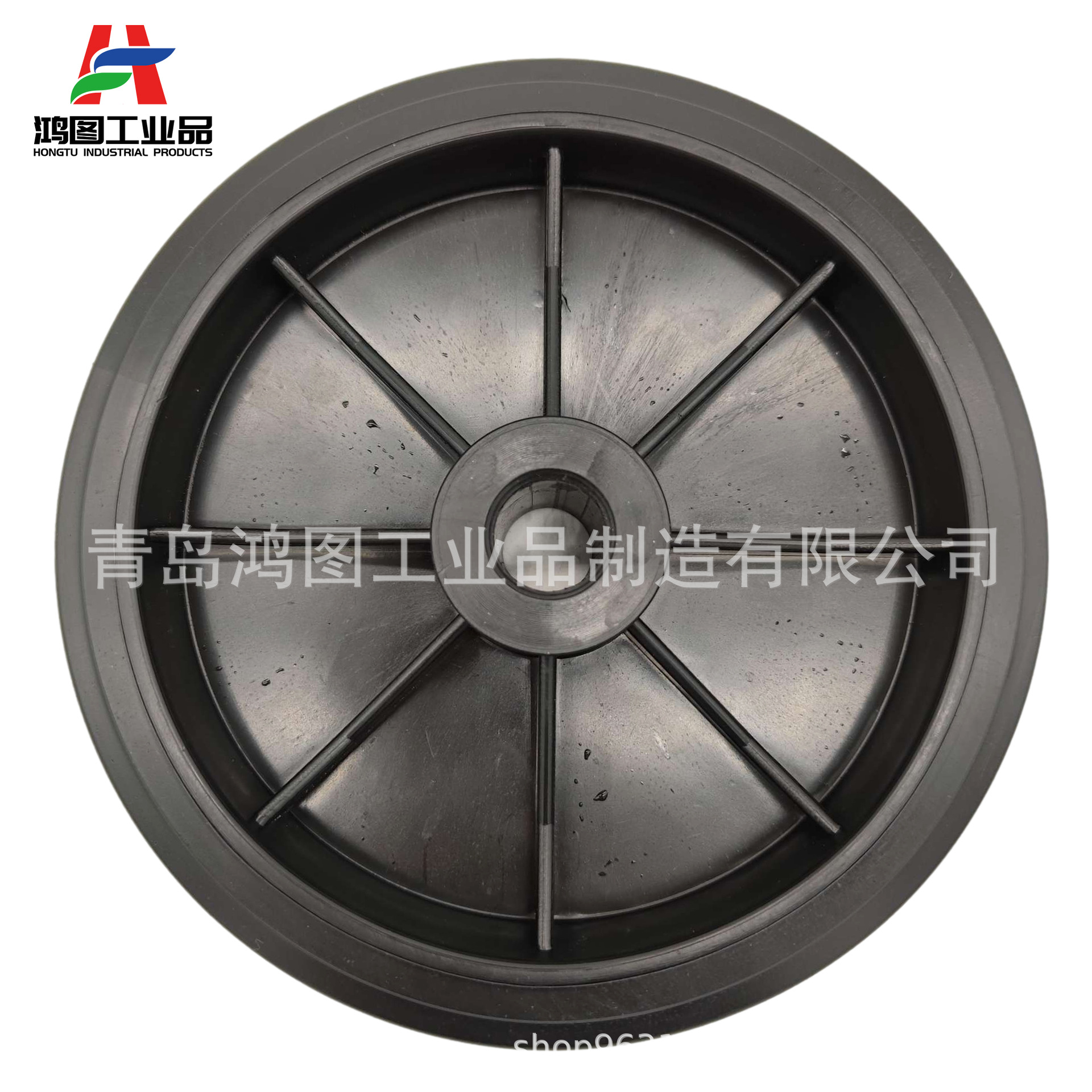 8寸8x2顺纹PVC塑料包胶轮 (4)