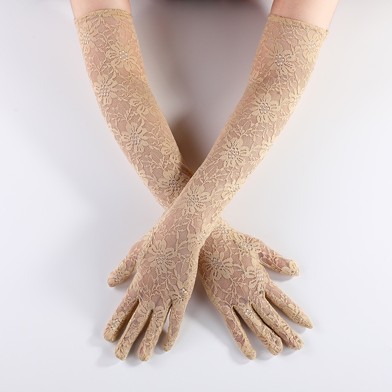 Guantes largos para mujer de encaje de moda al por mayor