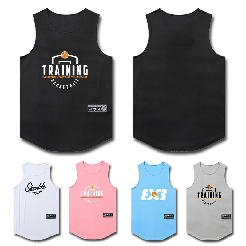 American shooting suit basketball vest men's and women's competition training sports round neck quick-drying top printed T-shirt printed summer