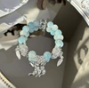 S076-Blue Bead Butterfly Bracelet #SZ835