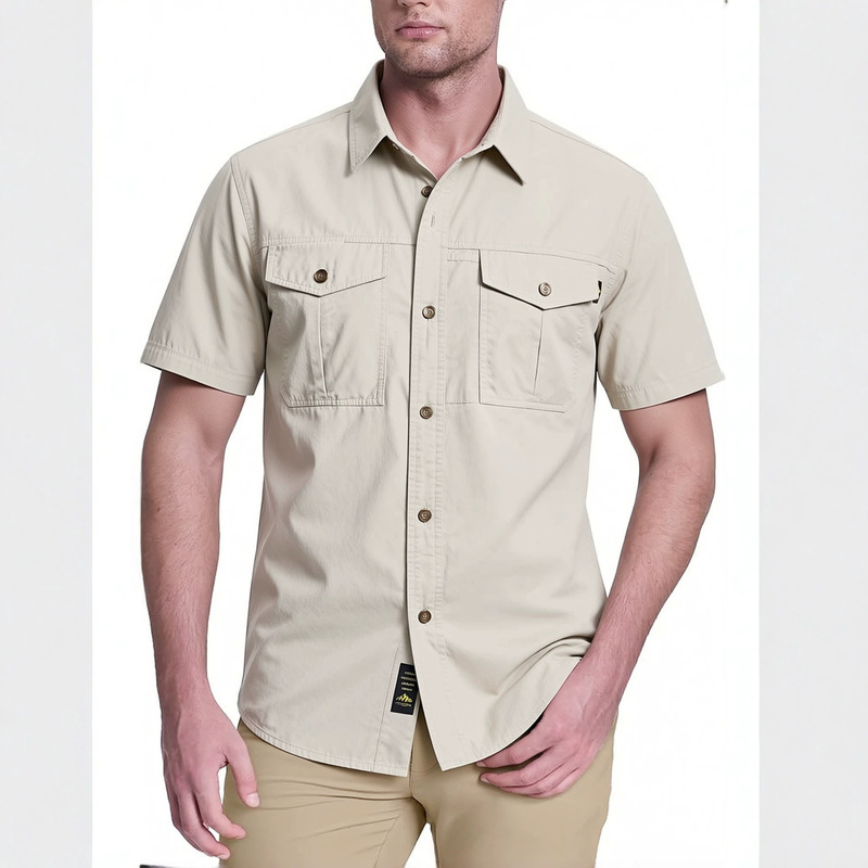 European and American outdoor adventure casual fishing long and short sleeve hiking shirts, OZON's popular high-quality pure cotton workwear shirts European and American outdoor adventure casual fishing long and short sleeve hiking shirts, OZON's popular high-quality pure cotton workwear shirts