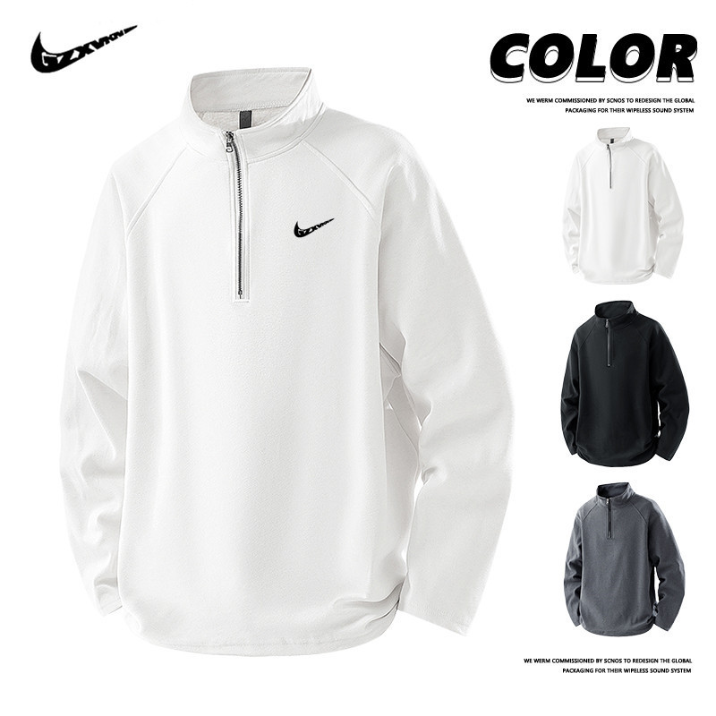 2026 Fall New Fashion Versatile Casual Sweatshirt for Men, Skin-Friendly and Comfortable, Half-Zip Stand Collar Long Sleeve Top