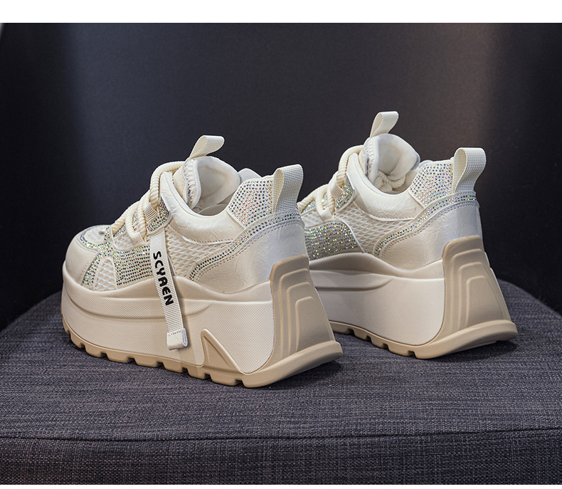 Giày sneaker nữ đế dày phong cách cổ điển phối lưới và da — Vàng lưới 5027-1, Đỏ da 5027, Xám lưới 5027-1, Đỏ lưới 5027-1 chi tiết 35